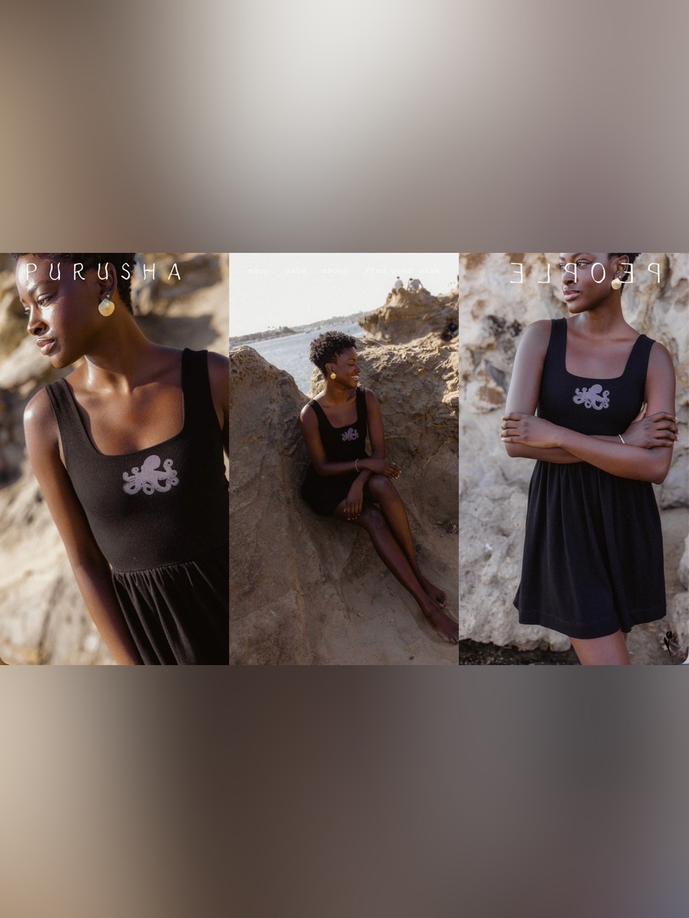 S * NEW * Deepwater Dress (black dress, octopus print)